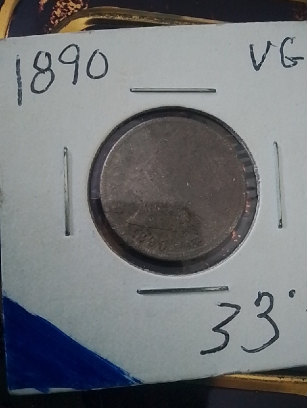 1890 Silver Coin 5 Cent - Picture 1 of 3